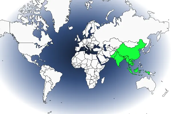 World map highlighting Black-Hooded Oriole’s range