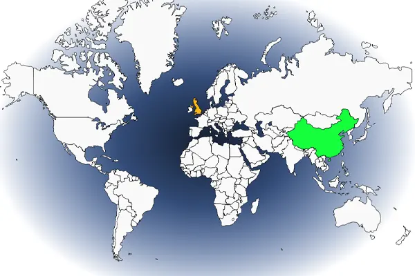 World map showing Golden Pheasant’s native and introduced range