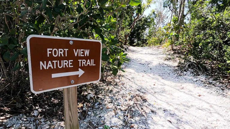 Fort View Nature Trail sign at Fort Zachary Taylor Historic State Park