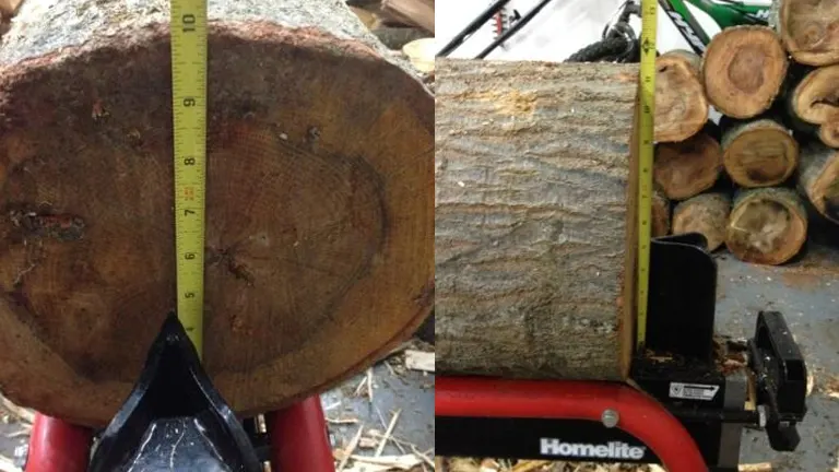 Homelite 5-Ton Electric Log Splitter handling larger logs