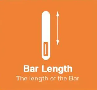 Illustration showing a vertical bar with an arrow indicating its length, labeled ‘Bar Length’.