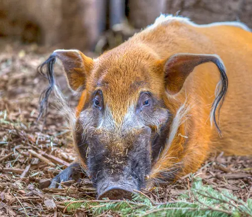Tufted Ears and Curved Tusks Red River Hog