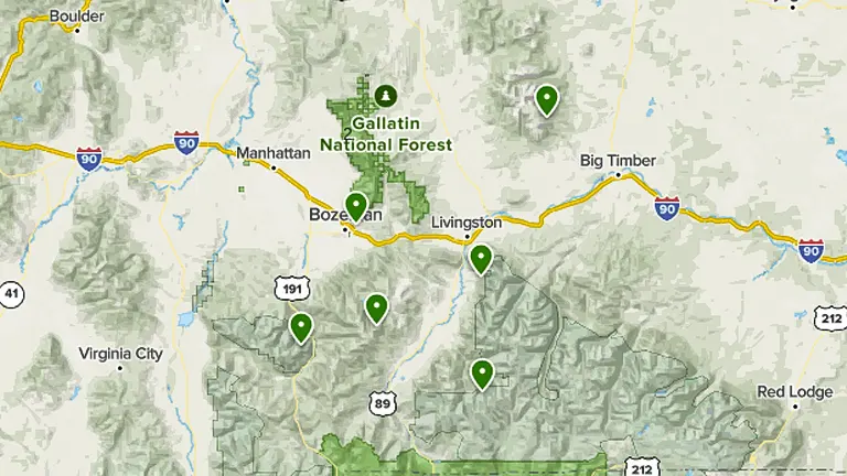 Unique Location of Gallatin National Forest