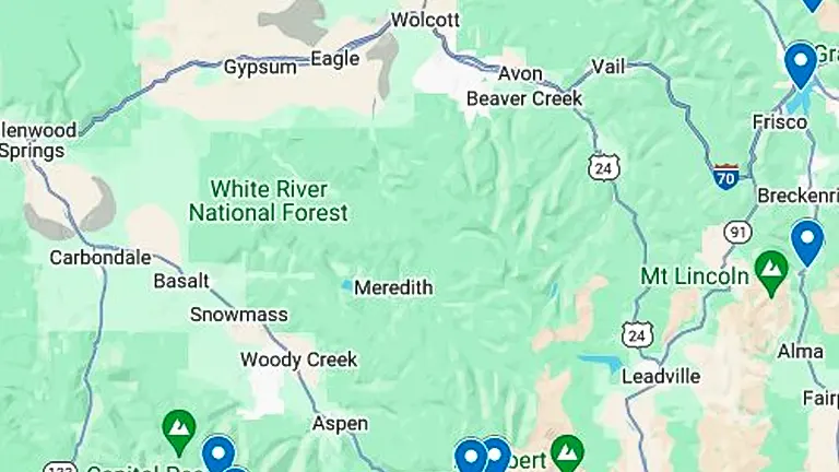 Location of White River National Forest