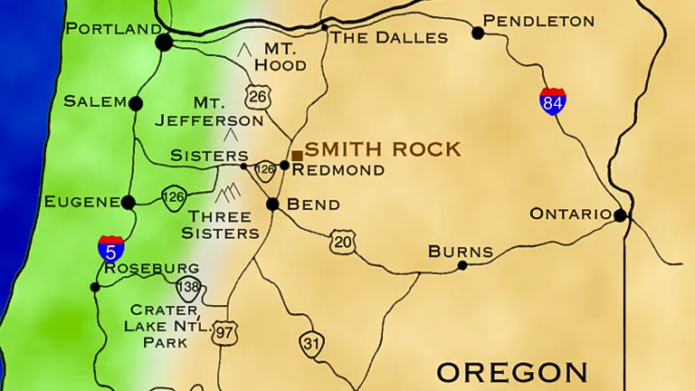 Location of Smith Rock State Park