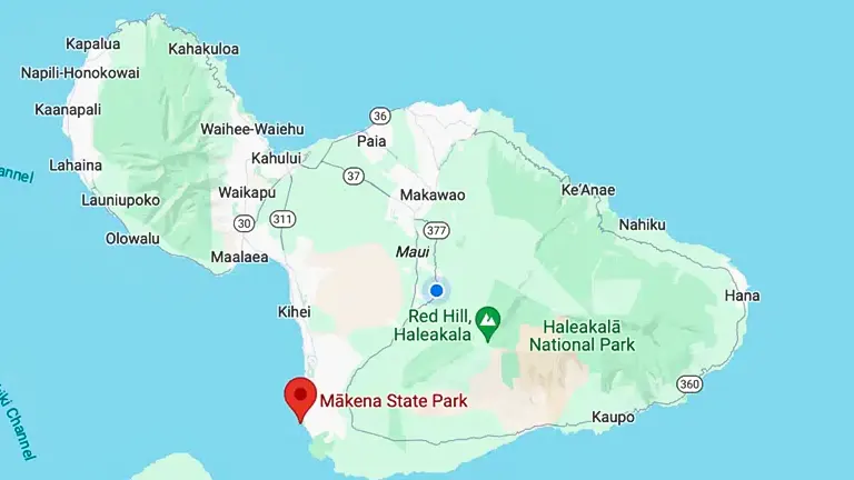 Location of Makena State Park