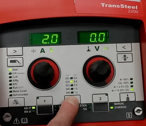 Control panel of TransSteel 2200 showing performance metrics