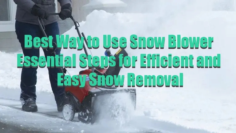Best Way to Use Snow Blower Essential Steps for Efficient and Easy Snow Removal