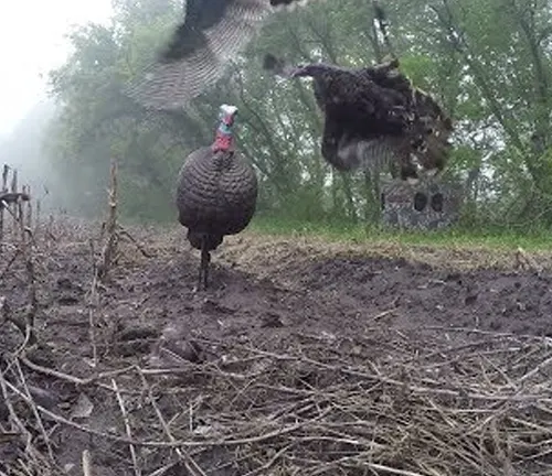 Dominance Hierarchy: Rio Grande Wild Turkey standing tall in a forest clearing.