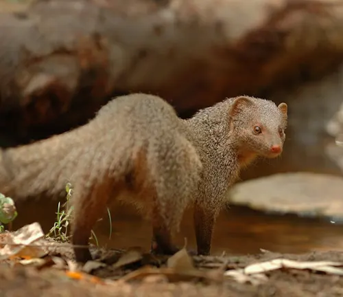 Egyptian Mongoose: A small, solitary creature with a slender body, short legs, and a long tail. It has a sleek coat, pointed snout, and sharp teeth.