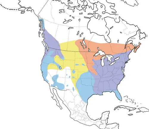 Map showing American bison distribution across North America