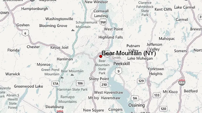 Location of Bear Mountain State Park