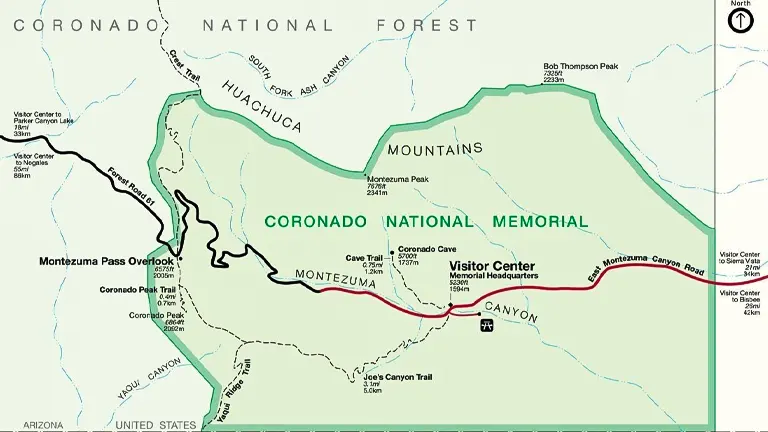 Location of Coronado National Forest