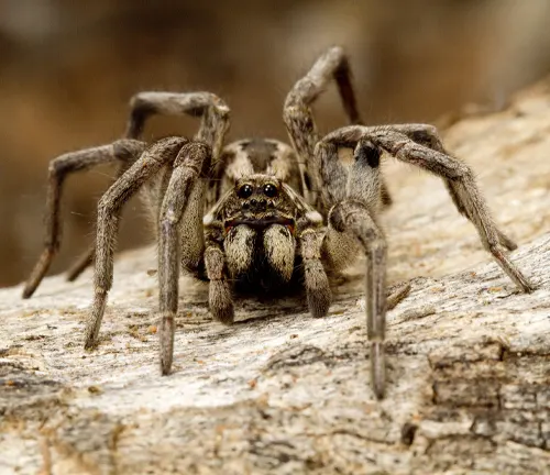 A wolf spider hunting for prey in its natural habitat.