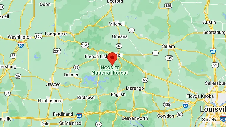 Location of Hoosier National Forest