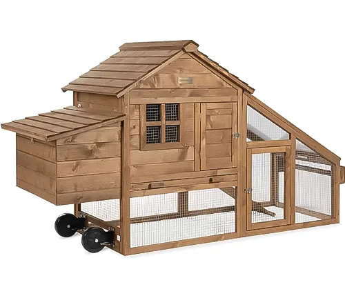 Mobile Wood Chicken Coop Tractor With Wheels