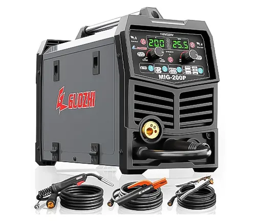 SLOZXH MIG-200P MIG welder with digital control panel and cables