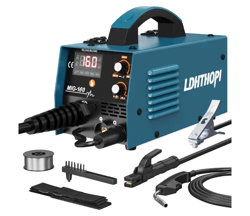 LDHTHOPI MIG-160 welder with digital display and welding accessories