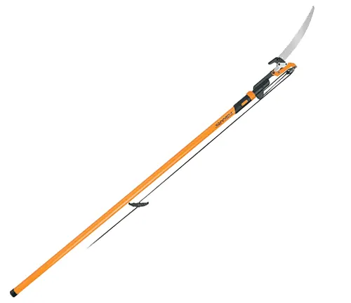 Fiskars Extendable Tree Pruner and Pole Saw on a white background