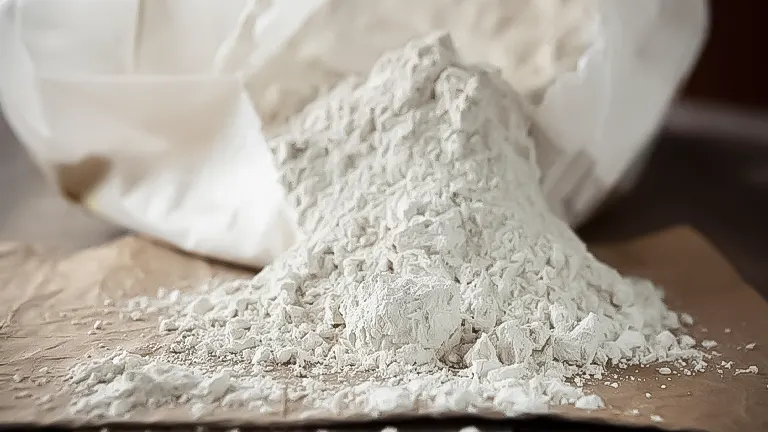 A heap of diatomaceous earth powder, associated with its application for chicken health