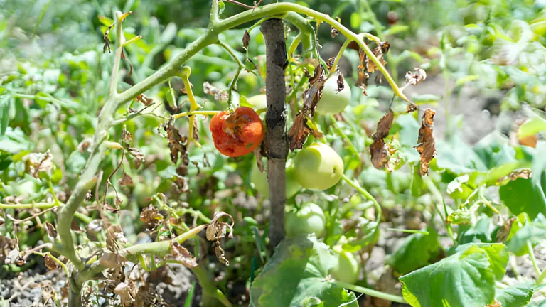 tomato plant suffering from disease