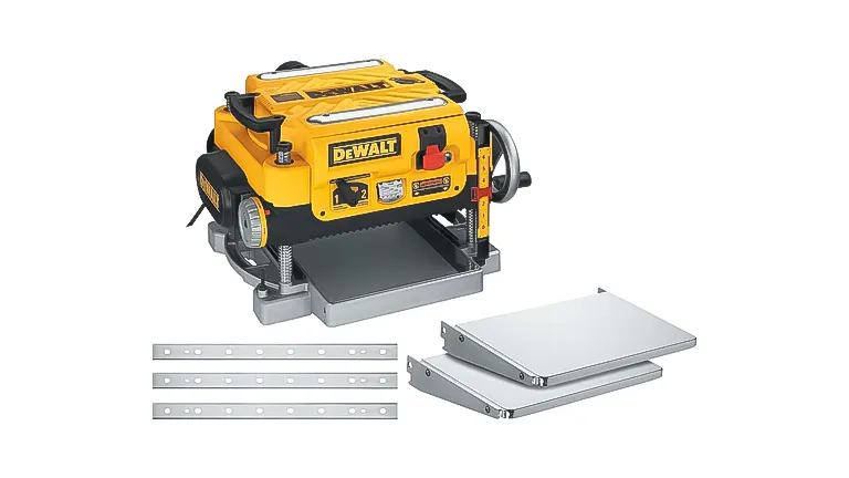 Dewalt DW735X thickness planer with extra blades and infeed/outfeed tables