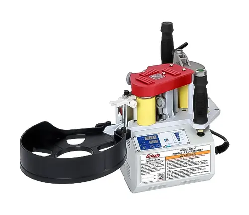 Grizzly Industrial G0825 Portable Edgebander with digital control panel and removable banding holder