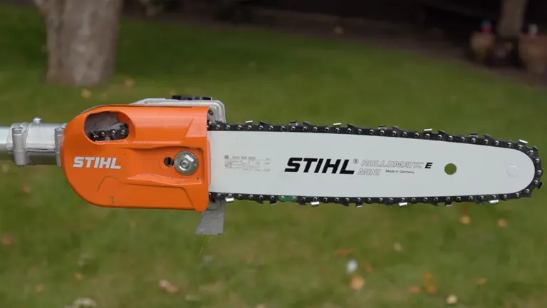 STIHL chainsaw photographed outdoors