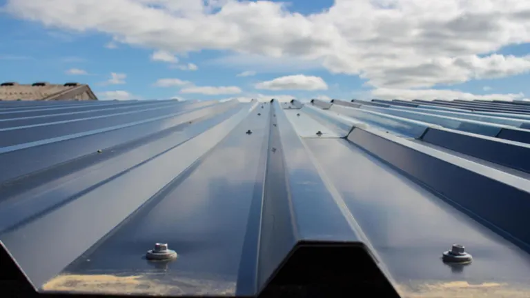 Metal roof with a beautiful scenery