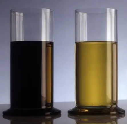 Hydraulic Oil and  Hydraulic Oil Fluid in a glass container