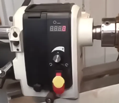 Control panel and digital readout of JET JWL-1640EVS variable-speed wood lathe