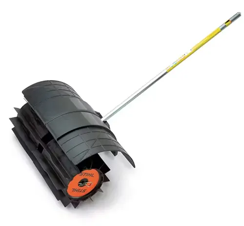 STIHL Rock Sweeper in white background