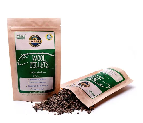 Wild Valley Farms Wool Pellets on a background