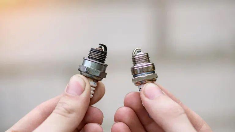 Person Holding different Spark Plug 