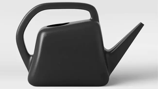 Modern black watering can