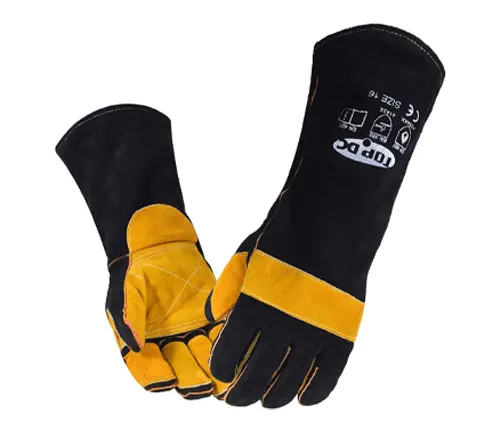 TOPDC Fire-Heat Resistant Leather Welding Gloves
