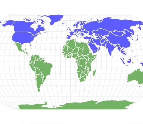 World map highlighting countries in green and blue, showing distribution of "Least Weasel".