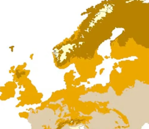 A map of Europe displaying the distribution of the European population, with a focus on the "Peacock Butterfly".
