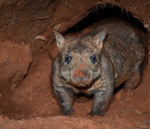 A wombat in its natural habitat.