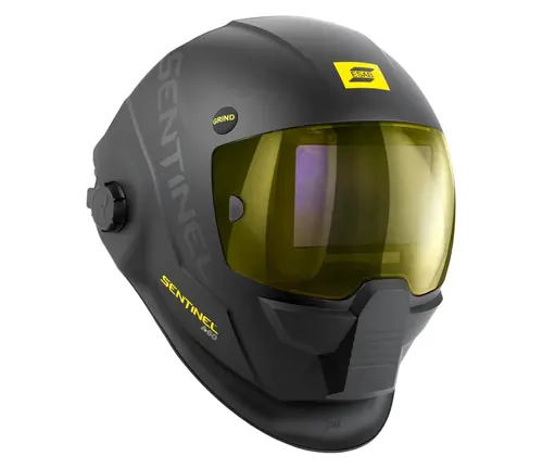 Esab SENTINEL A50 welding helmet on a white background.