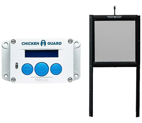 ChickenGuard automatic coop door controller and closed door set
