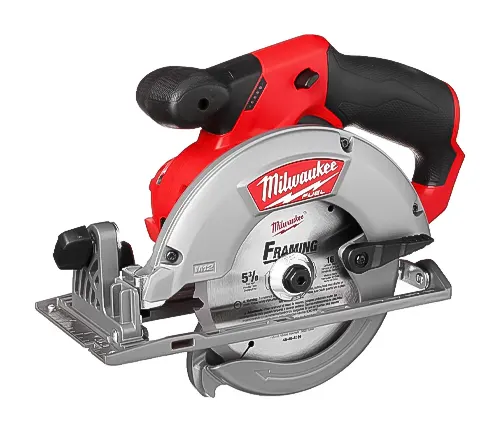 less framing circular saw with a red and silver design and a 5 1/2 inch blade