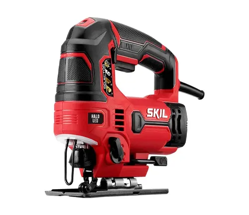 Red and black SKIL cordless jigsaw with LED light