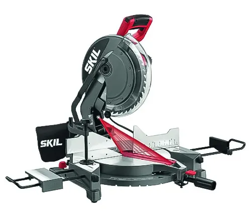 SKIL brand miter saw with red and black design