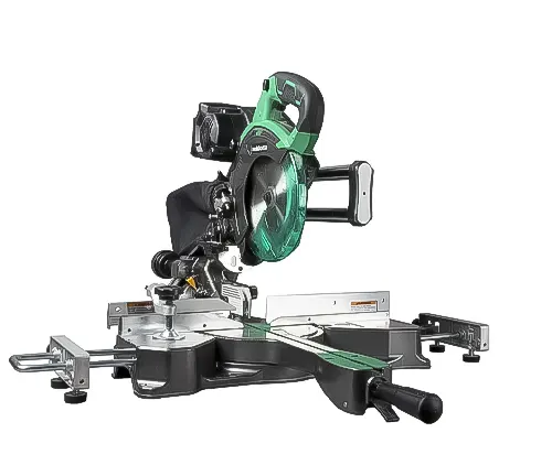 High-quality 2024 miter saw with green blade guard and ergonomic handle