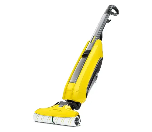 Yellow upright Karcher hard floor cleaner machine
