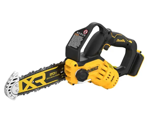 Side View of DeWalt DCCS623B 20V Max 8 Inch Brushless Cordless Pruning Chainsaw
