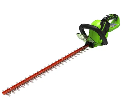 Greenworks 40V 24-Inch Cordless Hedge Trimmer on a white background
