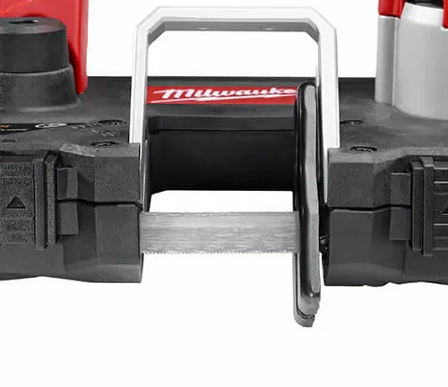 close up of Milwaukee Cordless Sub-Compact Bandsaw Kit Blade