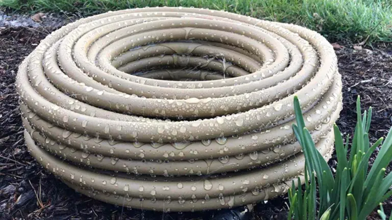 Soaker Hose laying on the soil